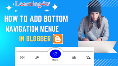 How to add bottom navigation menue in blogger