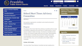 School Start Times web page