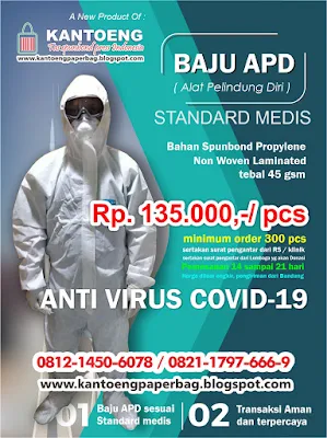 jual baju APD spunbond propylene standard medis