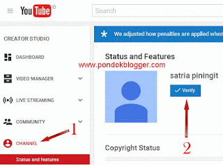 cara verifikasi akun youtube