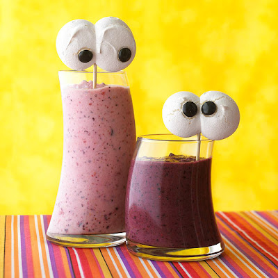 These fruity smoothies are topped with meringue eyes for a ghostly sipper perfect for Halloween.