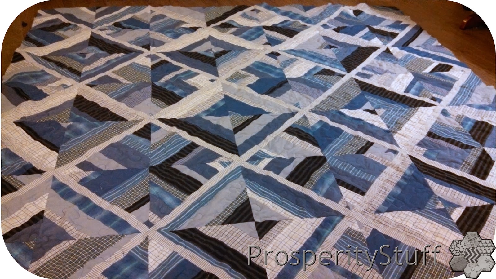 ProsperityStuff Quilts  I Quilted the Blue Shirt  Quilt  