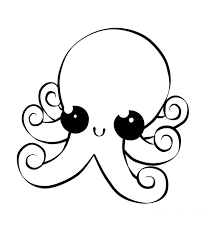 Cute Baby Octopus Animals Coloring Sheet 