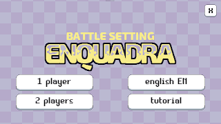 screenshot da tela de título do jogo com as opções de men