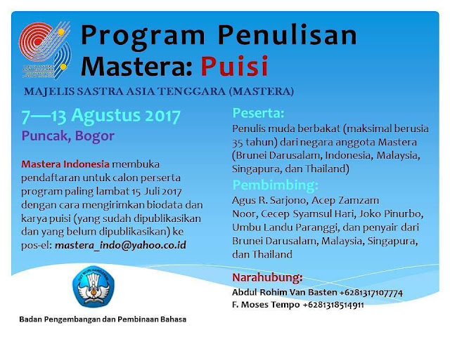 Program Penulisan Mastera Puisi Tahun 2017