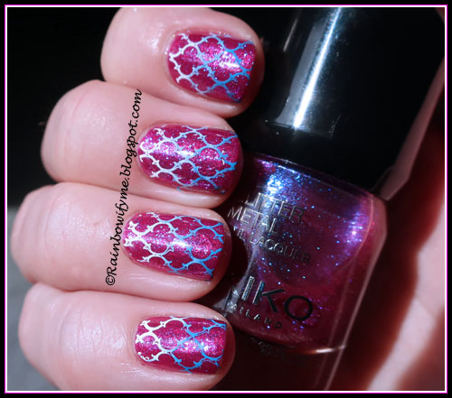 Essie "Jamaica Me Crazy" and Kiko Glitter Metal #004 "Orchid Violet"