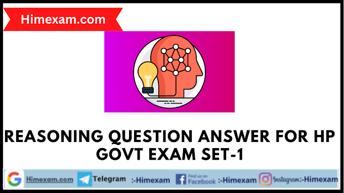 Reasoning Question Answer For HP Govt Exam Set-1