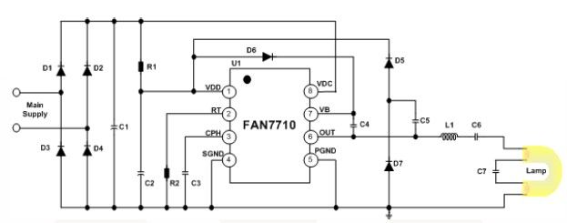  Simple FAN 7710 Ballast Control Circuit Diagram