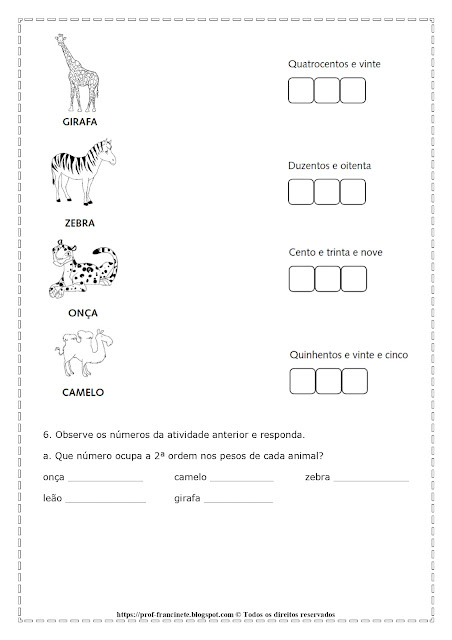 Atividades 2º e 3º ano – Sistema de numeração decimal