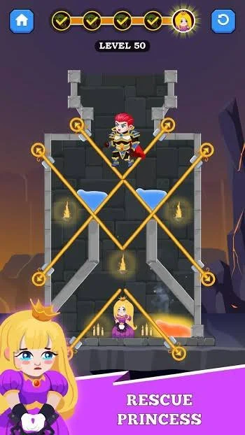 Hero Rescue Mod Apk (Unlimited Money) rescue the princess