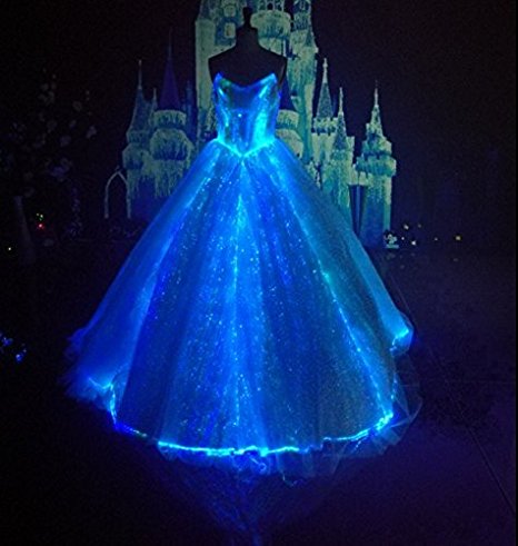 Met Gala LED Wedding Dress Light Up Bridal Gown Fiber Optic Formal Dresses