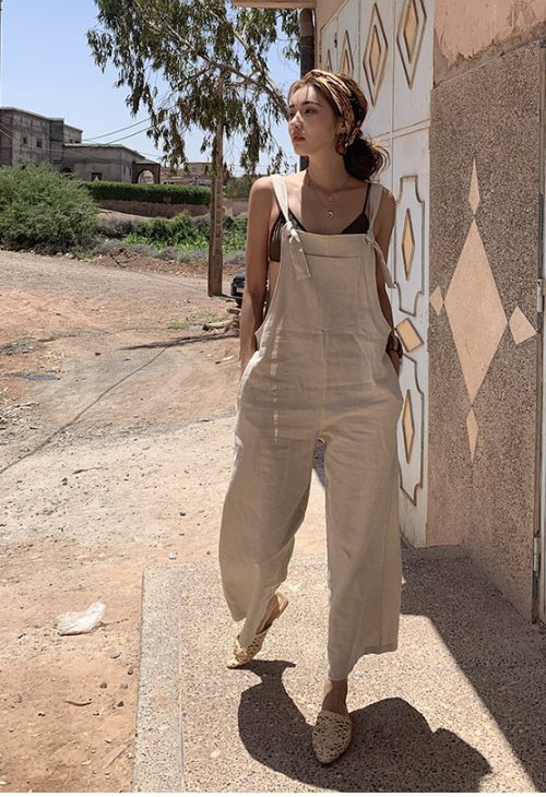 Dropped Armhole Loose Fit Jumpsuit