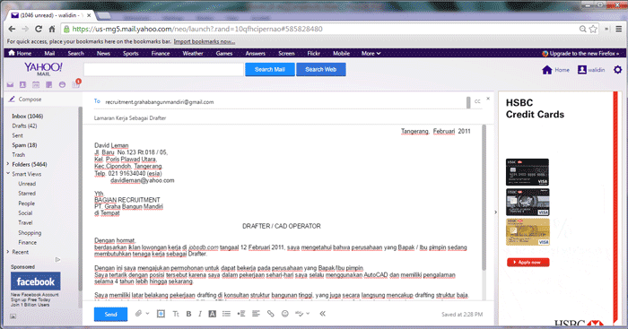 Contoh Surat Lamaran Dikirim Ke Email