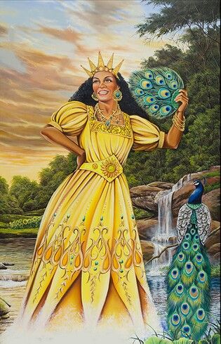 Oshun, orisha principale della santeria, colei che da il via alle iniziazioni poichè custode della tradizione oltre che delle anime Lagba Lagba