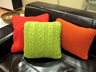 DIY sweater pillows