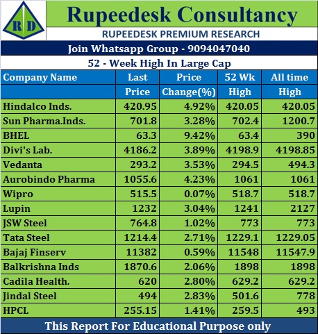 52-Week High In Large Cap