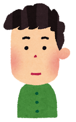 嬉しい表情の男性のイラスト（1段階）