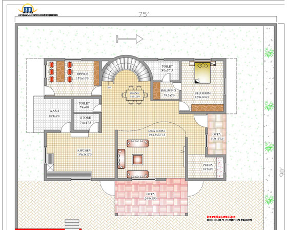 Duplex House Ground Floor Plan view 2 - 392 Sq M (4217 Sq. Ft.) - February 2016