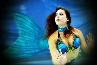 mermaid raven swimming for special event modelling