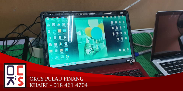 SOLVED : KEDAI REPAIR LAPTOP JAWI | ASUS X540L SCREEN GREEN COLOUR ISSUE