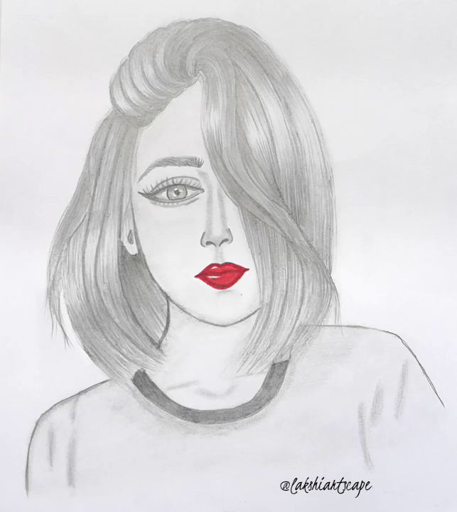 How to draw girl face with Beautiful hair style