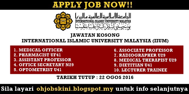 Jawatan Kosong International Islamic University Malaysia (IIUM)