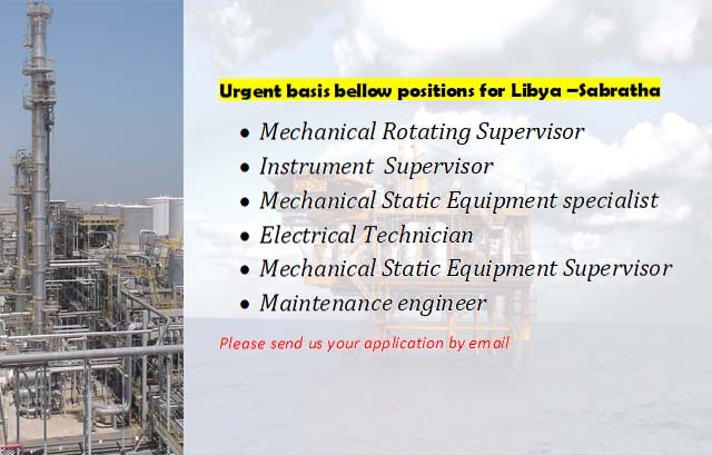 URGENT BASIS BELLOW POSITIONS FOR LIBYA –SABRATHA