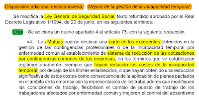 BOE 18/09/10, Ley 35/2010, Disp. Adicional 19-Punto 1