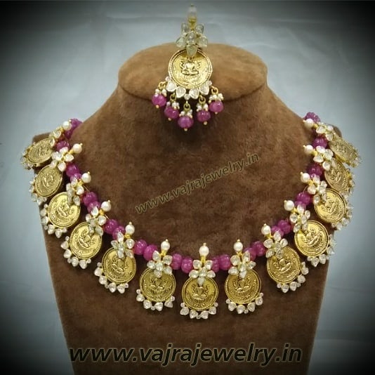 Ruby Beads Set with Lakshmi