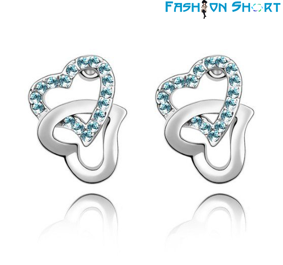 Alloy And Crystal Platinum Earring