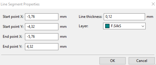 Properties left vertical line of connector