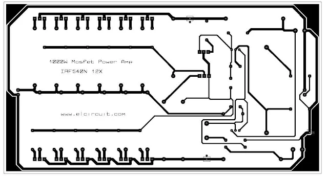 PCB layout design power amplifier mosfet irf540n