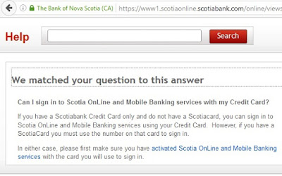 Can I sign in to Scotia OnLine and Mobile Banking services with my Credit Card?