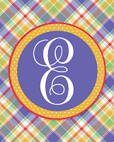 Free Printable Summer Plaid Monograms | A-Z Available for Instant Download | 8x10 design