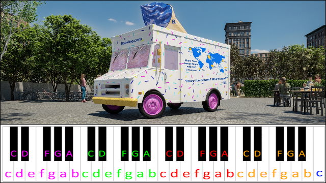 Ice Cream Truck Song Piano / Keyboard Easy Letter Notes for Beginners