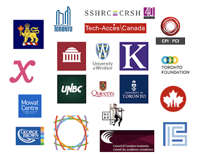 Image showing the logos from the universities where I have earned formal credentials surrounded by logos of institutions for whom I have done service, and so have learned from