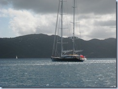 Big boat leaving Guana Island