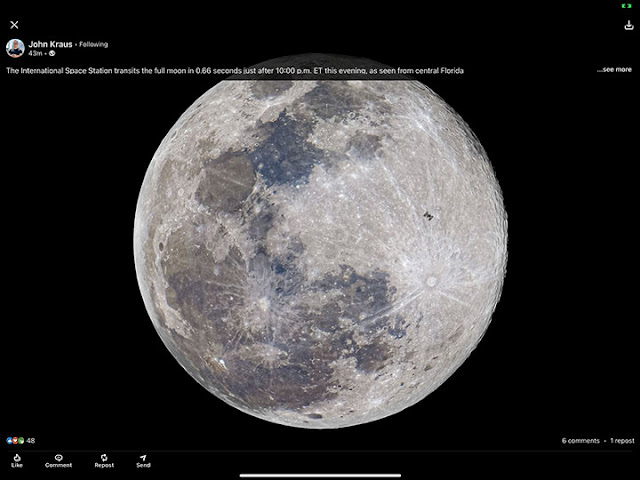 ISS Transit of the Moon (Source: John Kraus, Linkedin)