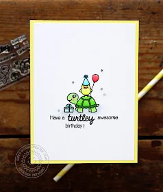 Sunny Studio Stamps: Turtley Awesome Turtle & Chick Birthday Card by Vanessa Menhorn.