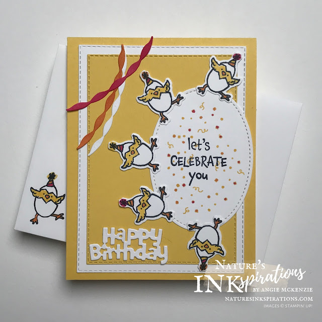 By Angie McKenzie for Hey Chicks Blog Hop; Click READ or VISIT to go to my blog for details! Featuring the Hey Birthday Chicks Bundle and the Hey Chick Bundle by Stampin' Up!; #birthdaycards #stamping #heychicksbloghop  #heychickbundle #heychickstampset #chickdies #heybirthdaychickstampset #heybirthdaychickbundle #birthdaychickdies #stitchedrectanglesdies #stitchedshapesdies #stampinblends #coloringwithblends #naturesinkspirations #makingotherssmileonecreationatatime #cardtechniques #stampinup #handmadecards
