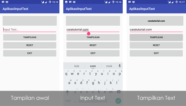 Demo Program Aplikasi Input Text Android  Studio