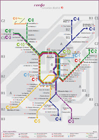 Plano de Cercanías Madrid, edición esquemática. Abril 2012 - pincha para ampliar el plano