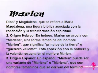 ▷ Significado del nombre Marlen