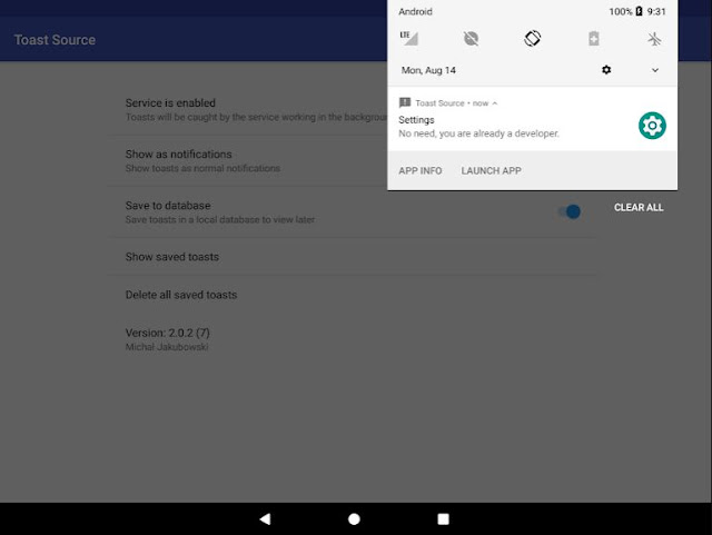 تطبيق مميز | Toast Source‏ لمعرفة وتعطيل رسائل التوست المزعجة التى تظهر أسفل شاشة أندرويد