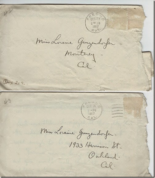 Envelopes to Loraine