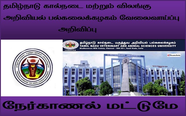 தமிழ்நாடு அரசு வேலை வாய்ப்பு உங்களுக்காக காத்திருக்கிறது - விண்ணப்பிக்க தவறாதீர்கள் !! 