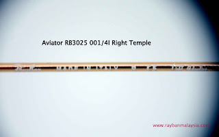 Authentic RayBan Aviator 001/4I Right Temple