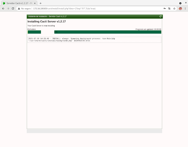 Progreso de configuración 1