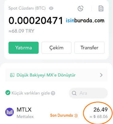 Mexc Hesabımda Son Kalan Miktar