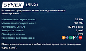 Инвестиционный план Synex-Snx